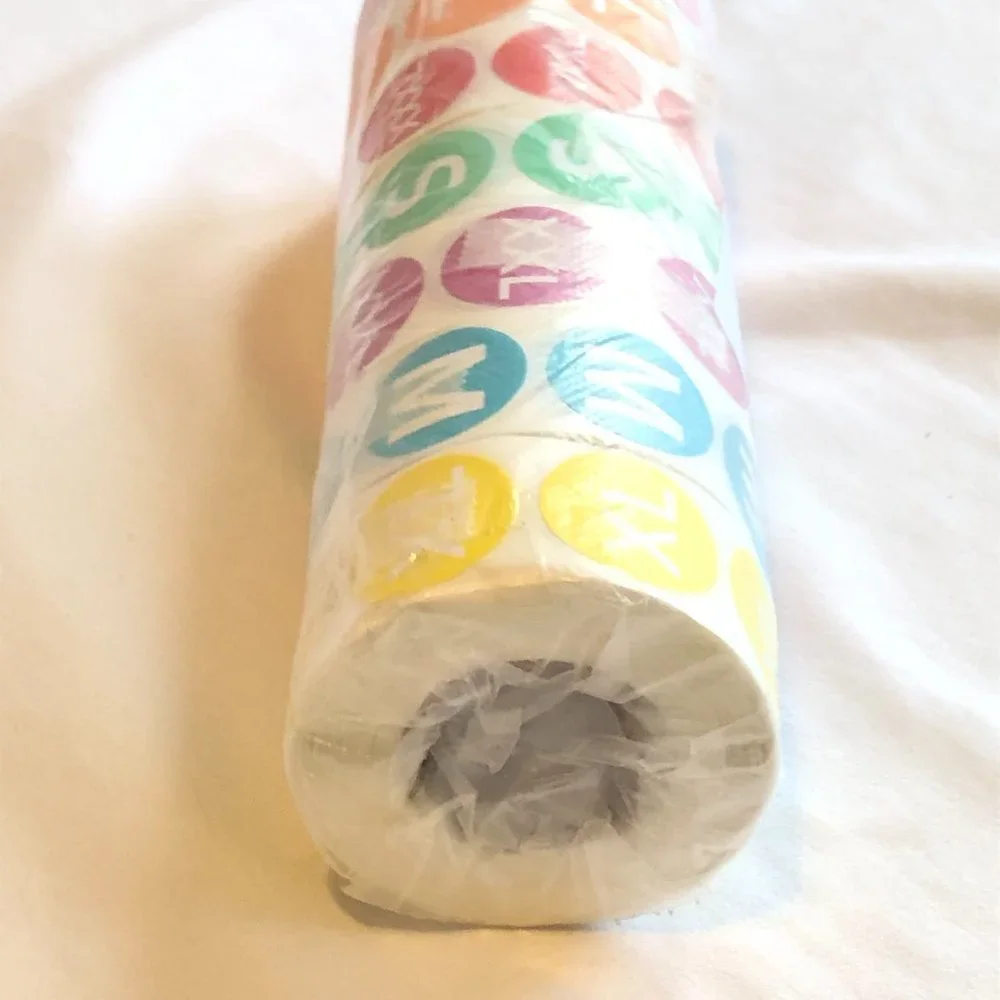 NWT 3500 Color-Coded Clothing Stickers 7/8